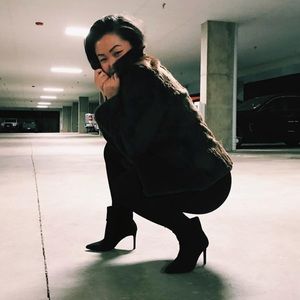 Theory rabbit fur jacket